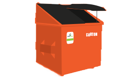 Cardboard front loading container
